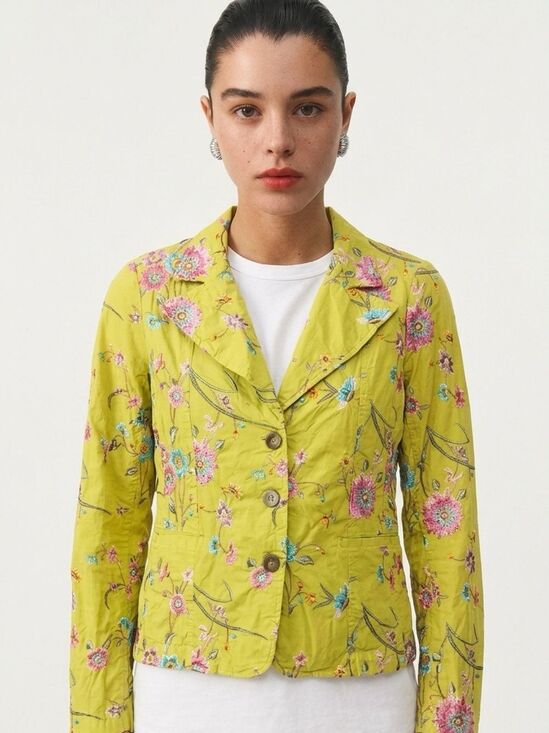 Johnny Was Jackets & Blazers - JOHNNY WAS | Embroidered Lime Green Floral Blazer Jacket Women’s Size Small